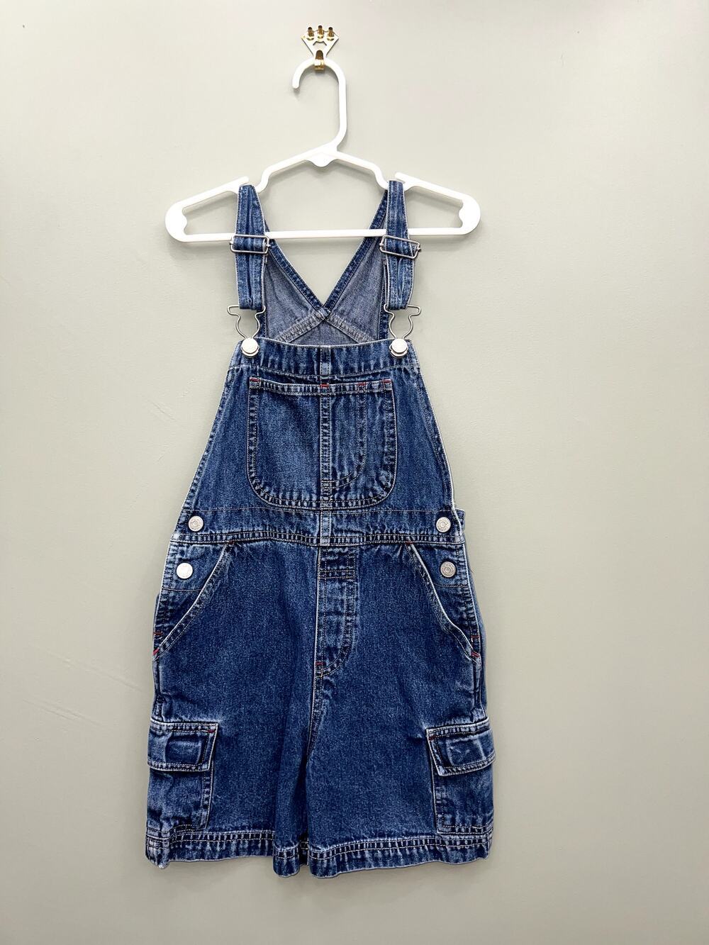 Vintage Cherokee Denim Shortalls Cargo Overalls Girls 6/6X